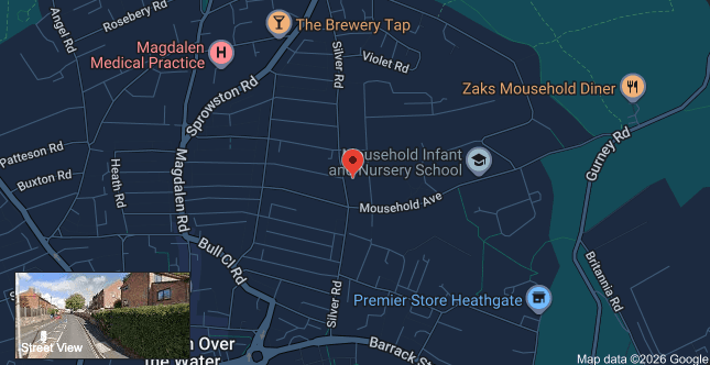 Map showing Joys Care Home at 85 Silver Road, Norwich, NR3 4TF